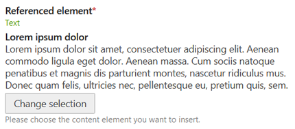 A content element picker