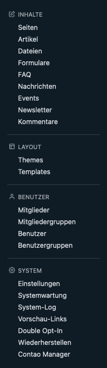 Der Navigationsbereich