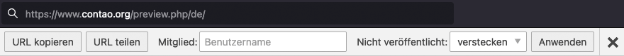 Frontend-Vorschau