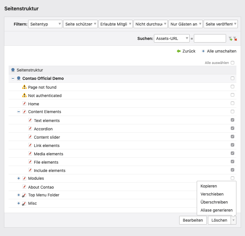 Mehrere Datensätze bearbeiten