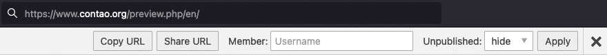 Front end preview