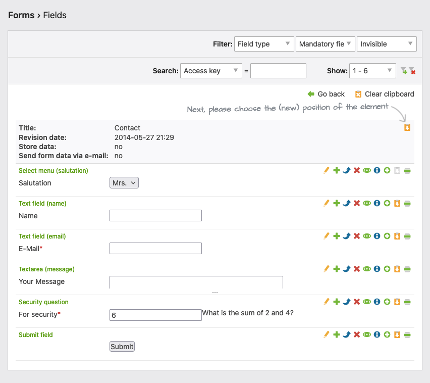 Icons in the Parent View