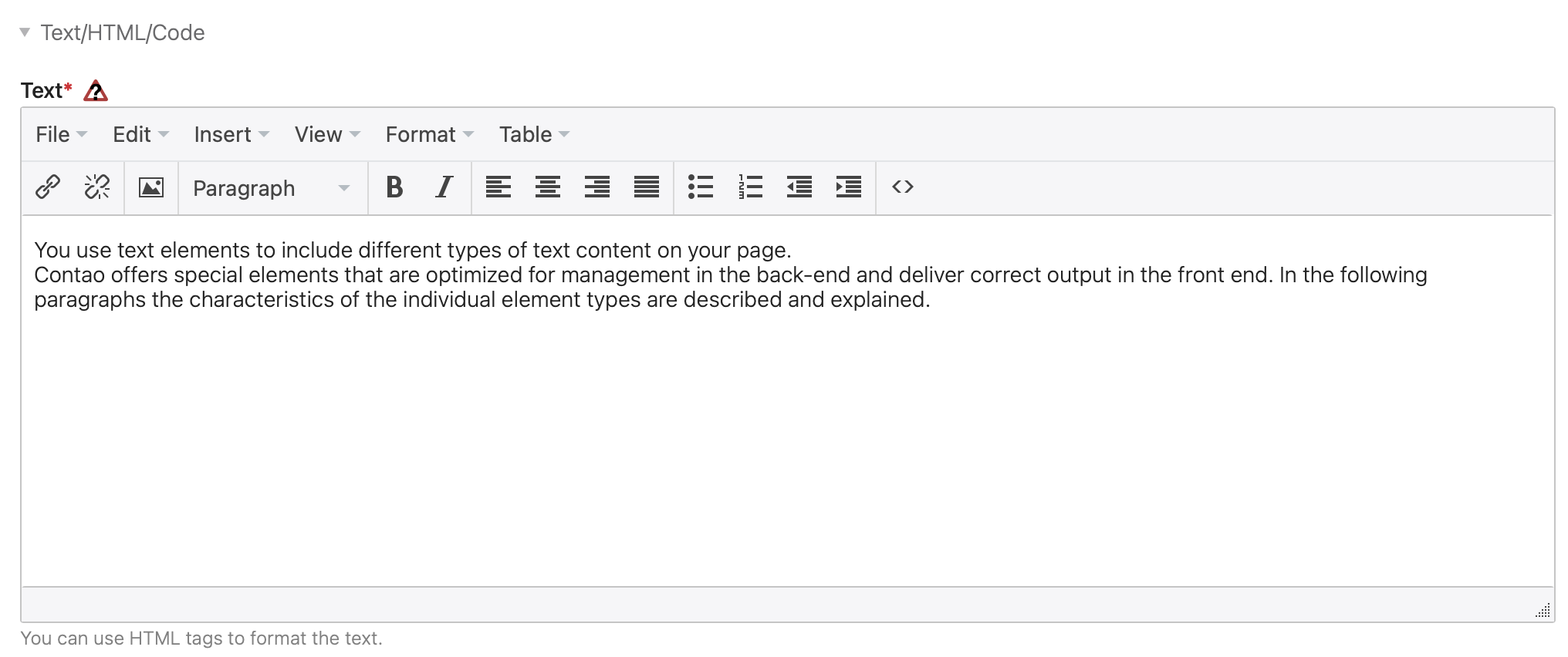 The Rich Text Editor TinyMCE