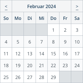 Das Mini Kalender-Modul im Frontend