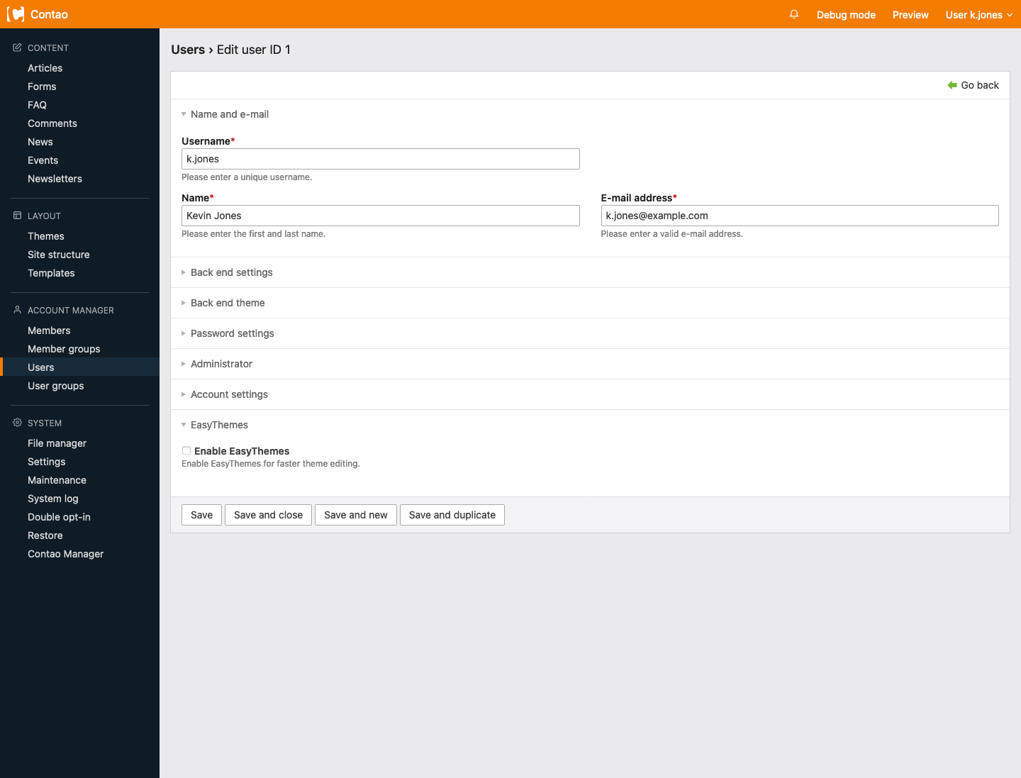 Enable EasyTheme