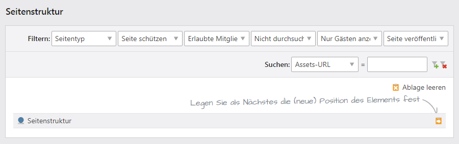 Die Seitenstruktur konfigurieren