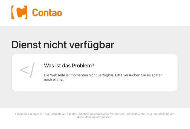 Contao Wartungsmodus