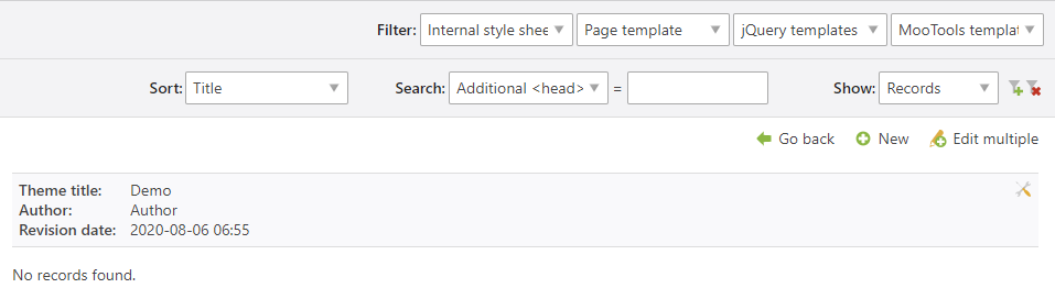 Create a new page layout