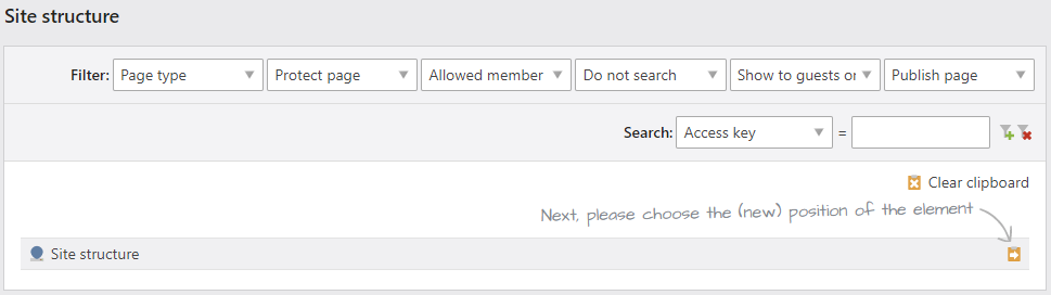 Configure the page structure