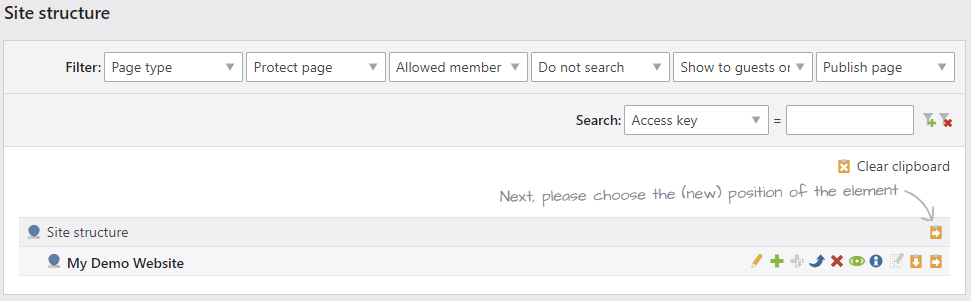 Set the position of the page