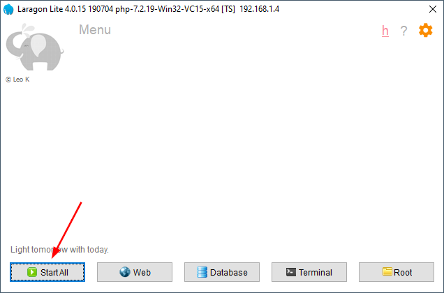 Start web and database server