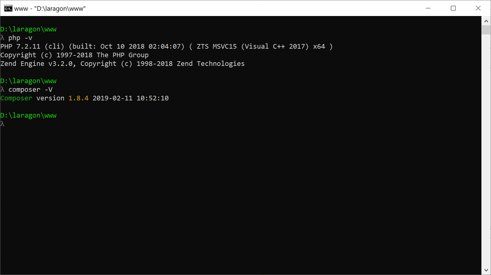 Testing whether Composer was successfully installed
