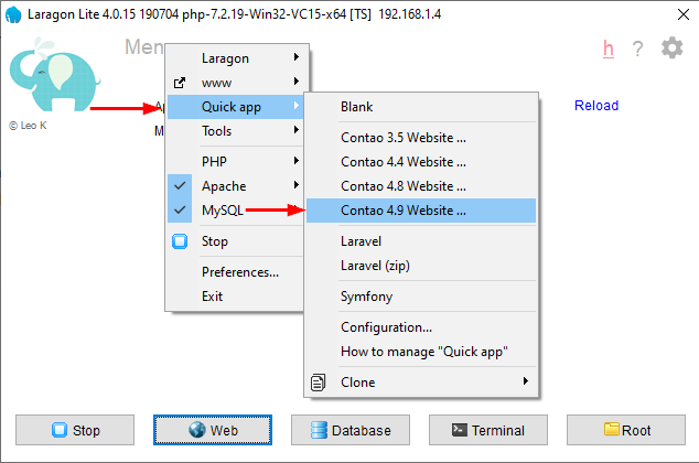 Create new website