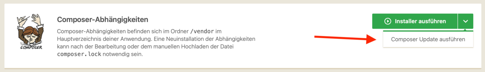 Composer Update im Contao Manager
