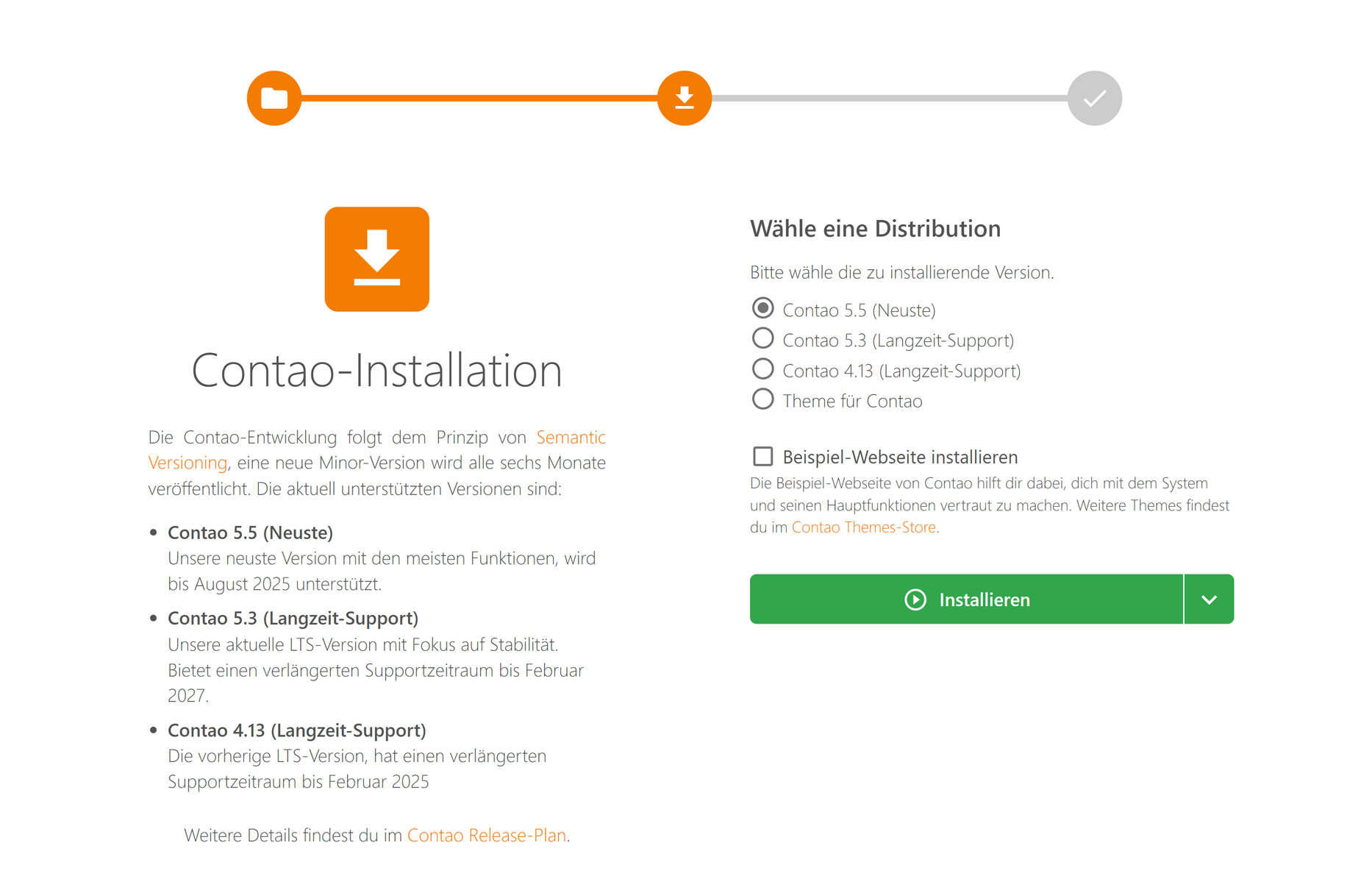 Contao per Contao Manager installieren