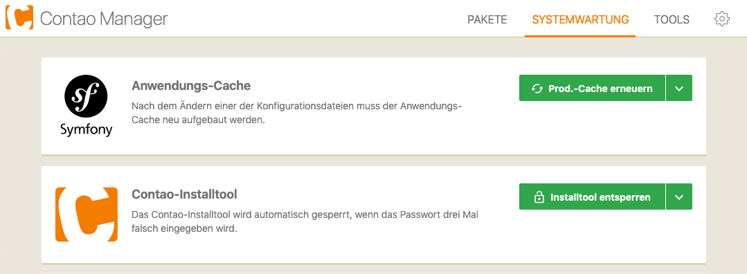 Das Installtool zurücksetzen