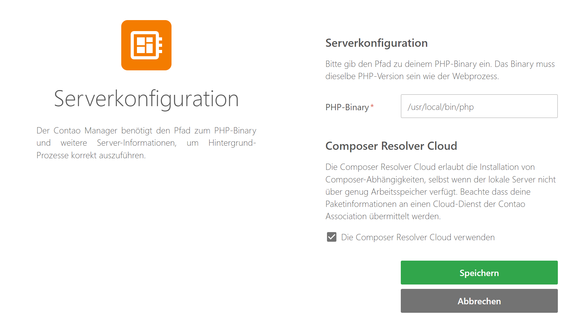 Serverkonfiguration