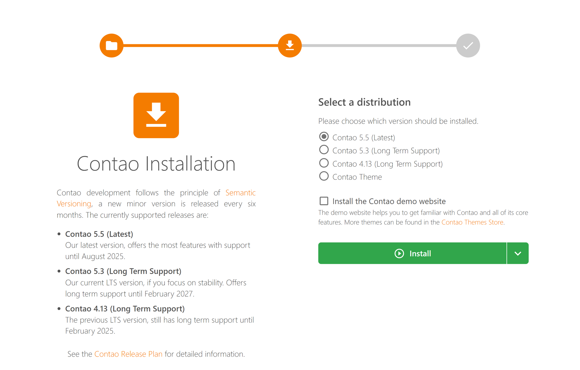Installing Contao with the Contao Manager