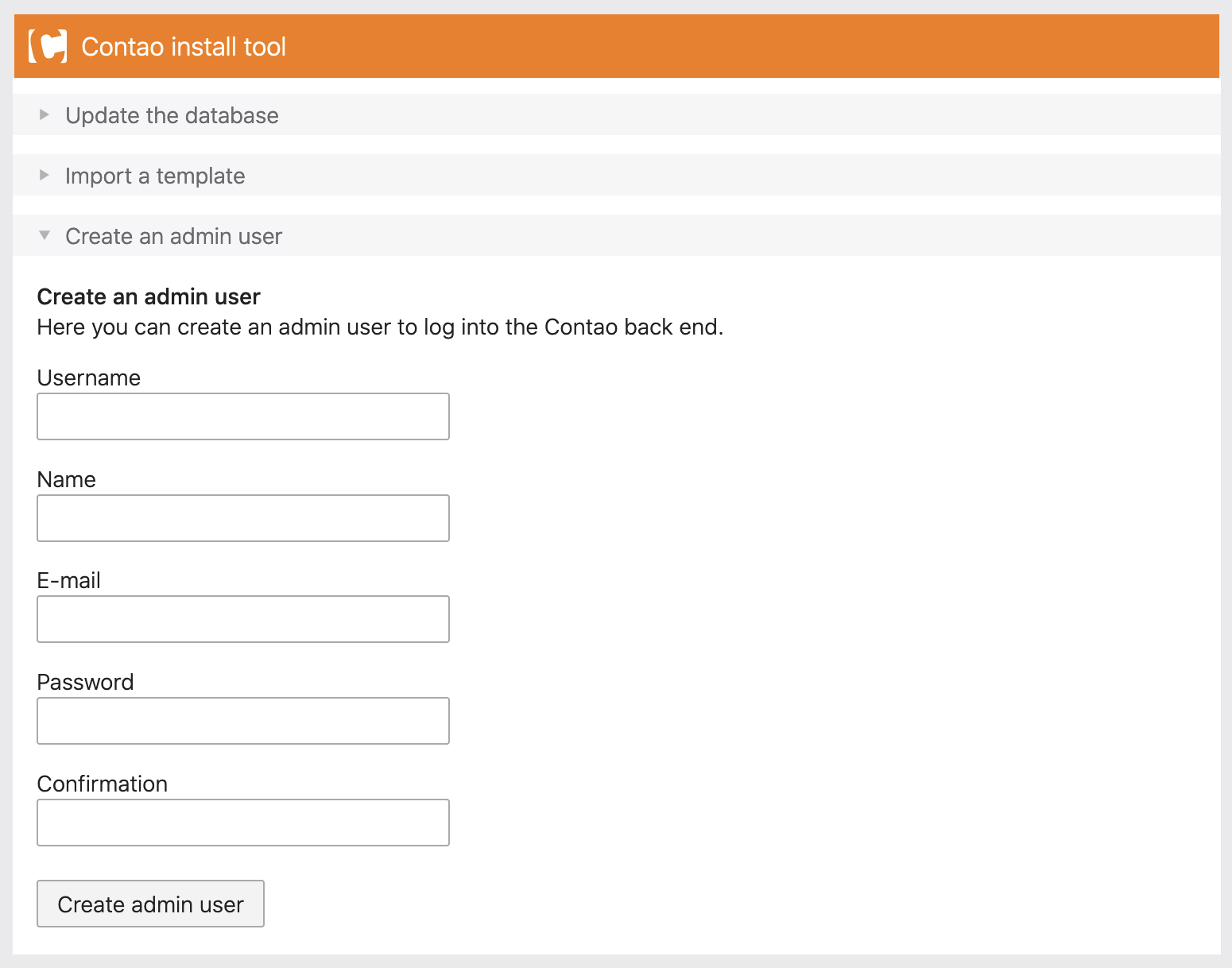 Create an administrator account