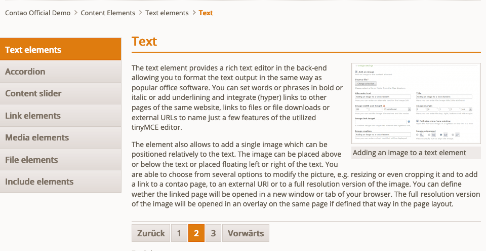 Die Artikelnavigation im Frontend