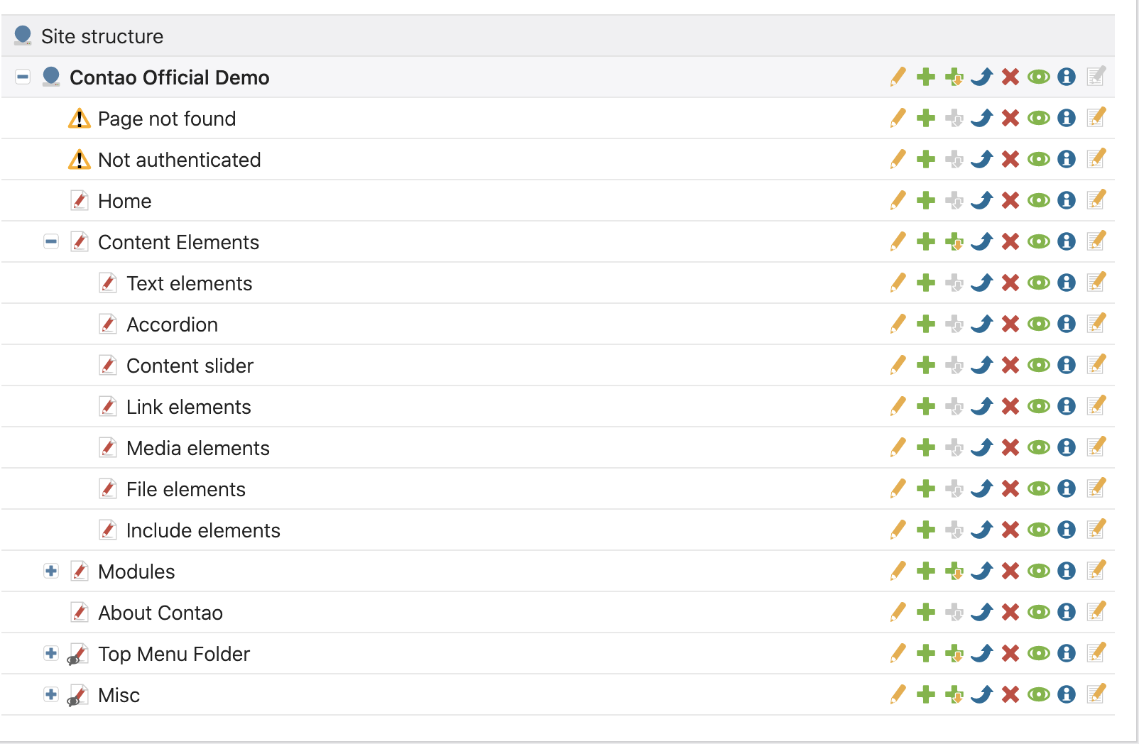 Toggle subpages
