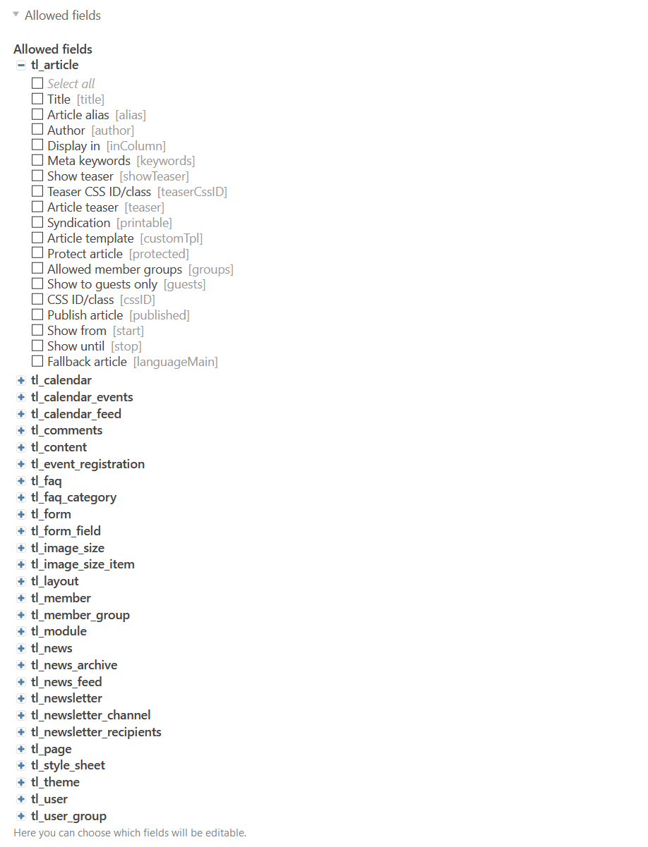 Activate individual input fields