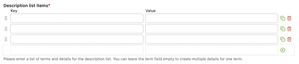 Key-Value-Wizard widget