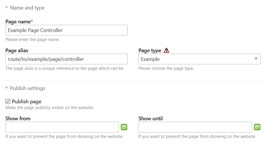 Custom page type in the Contao back end